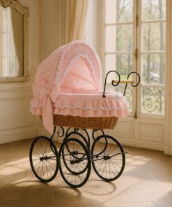 Retro wieg Roze met zwarte onderstel. Free Shipping